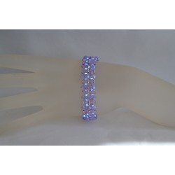 Bracelet cristal, manchette, femme, violet ab2x, accessoire mode, luxe