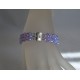 Bracelet cristal Swarovski, manchette femme, violet ab2x, accessoire mode, luxe