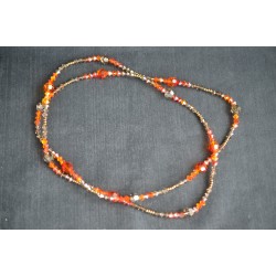 Collier en cristal, crystal light smoked topaz ab, fireopal ab