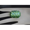 Bague cristal Swarovski, bijou femme, hérisson allongée, nuance de 4 verts, luxe
