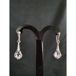 Boucles d'oreilles Swarovski, argent 925, chic, Goutte Baroque 6090, bijou luxe, mode, Crystal Comet Argent Light, femme