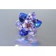 Bague cristal de Swarovski fleur heliotrope-vitrail medium
