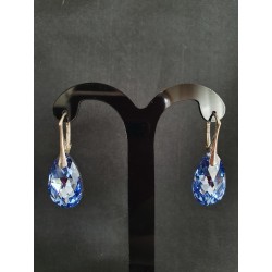 Boucles d'oreilles cristal, argent 925, Pear, Light Sapphire Comet Argent Light