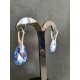 Boucles d'oreilles Swarovski, chic, bijou luxe, argent 925, Goutte Pear 6106, mode, Light Sapphire Comet Argent Light, femme