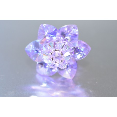 Bague cristal de Swarovski fleur violet ab