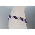 Bracelet fin en cristal, hématite 2x et violet ab