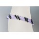 Bracelet fin en cristal Swarovski hématite 2x et violet ab