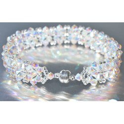Bracelet cristal  Swarovski manchette large "arc-en-ciel"