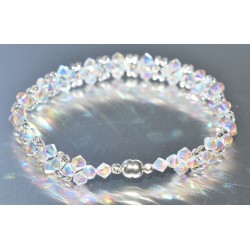 Bracelet fin en cristal Swarovski garnet ab2x et light améthyst ab2x