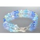 Bracelet cristal Swarovski fin dégradé de bleus fermoir aimant 