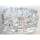 Bracelet cristal  Swarovski large manchette comet argent light 2x