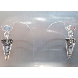 Boucles d'oreille clou cube argent 925 et cristal de Swarovski bermuda blue
