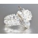 Bague cristal de Swarovski jolie fleur crystal silver patina et crystal silver night