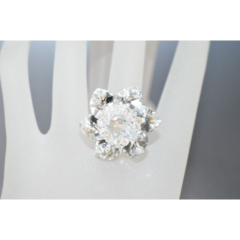Crystal ring, “Clochette”, crystal foiled, crystal moonlight