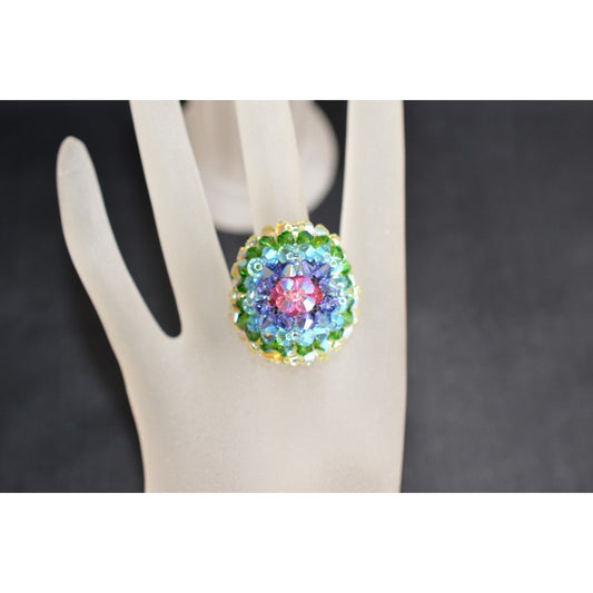 Bague en cristal, arc-en-ciel