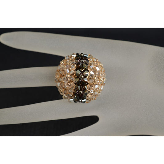 Bague en cristal, bronze shade ab2x, crystal golden shadow