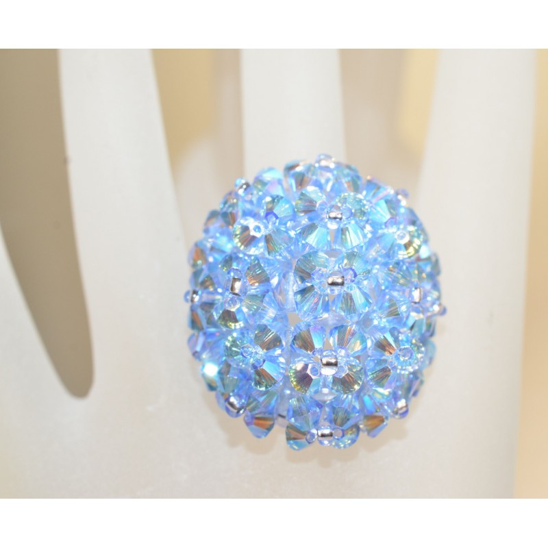 Bague en cristal, crystal light sapphire ab2x