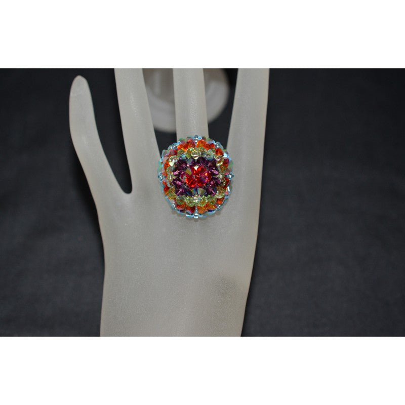 Bague en cristal, multicolore