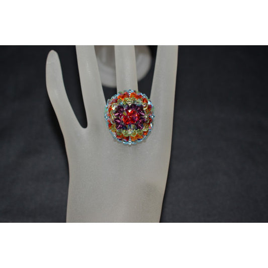 Bague en cristal, multicolore