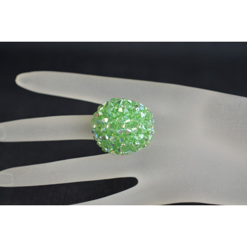 Bague en cristal, péridot ab, verte