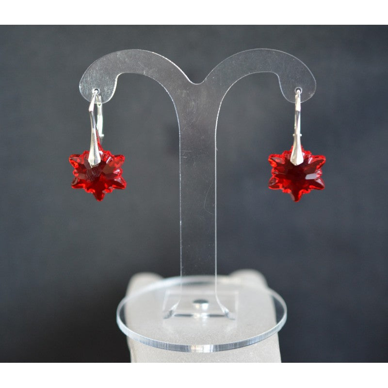 Boucles d'oreilles cristal, argent 925, Edelweiss, light siam
