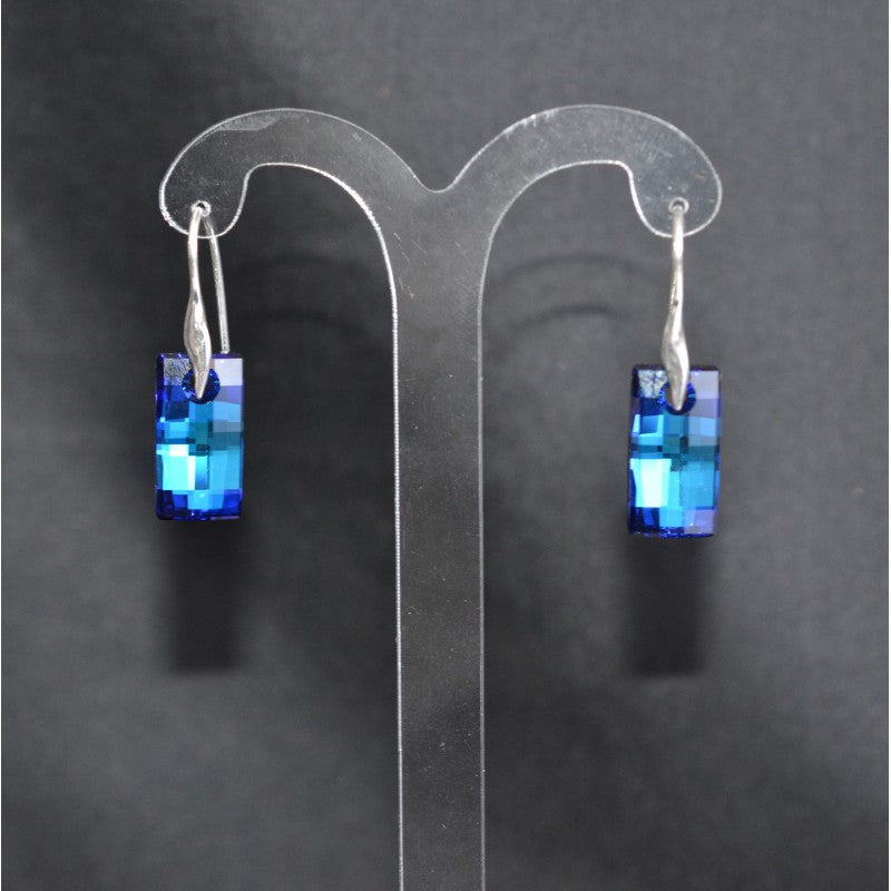 Crystal earrings, 925 silver, Urban, Bermuda blue