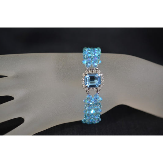 Crystal bracelet, aquamarine ab2x