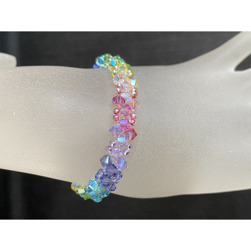 Bracelet cristal, arc-en-ciel, chic, mode, femme