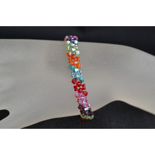 Crystal bracelet, rainbow, multicolor