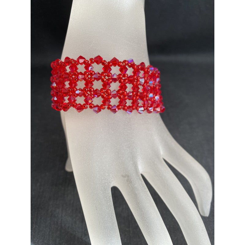 Crystal bracelet, women's jewelry, light siam ab, sumptuous, luxury