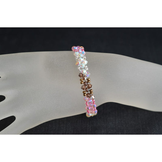 Bracelet cristal, cristal ab2x, smoked ab, rose ab2x