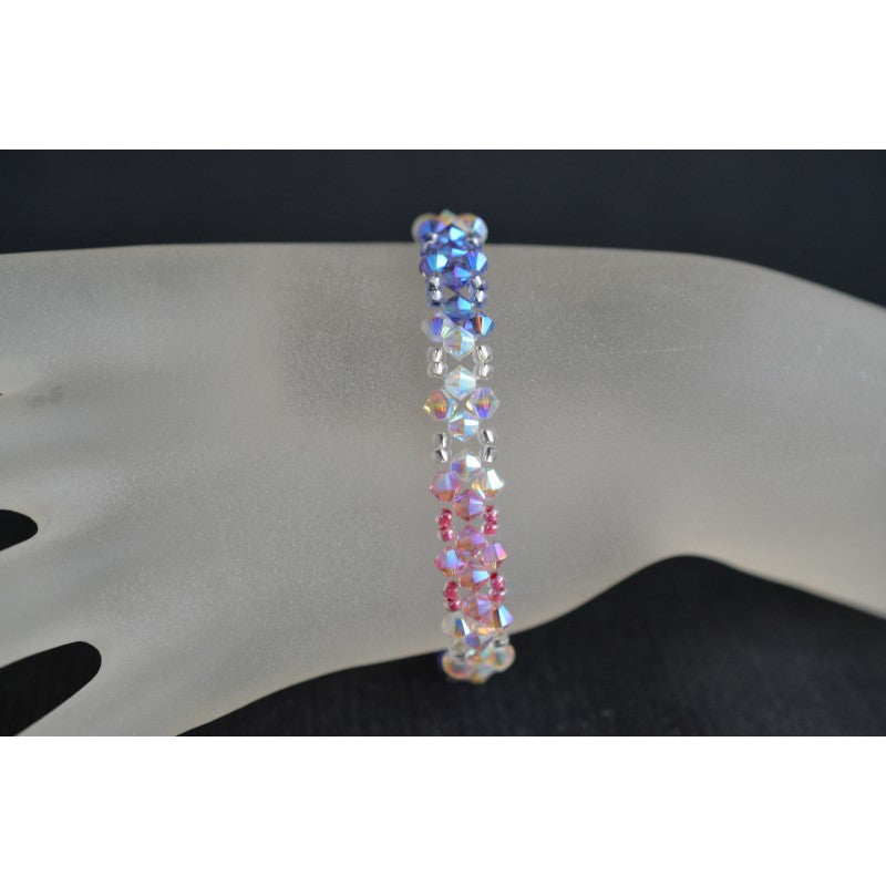 Crystal bracelet, ab2x crystal, ab2x tanzanite, ab2x pink