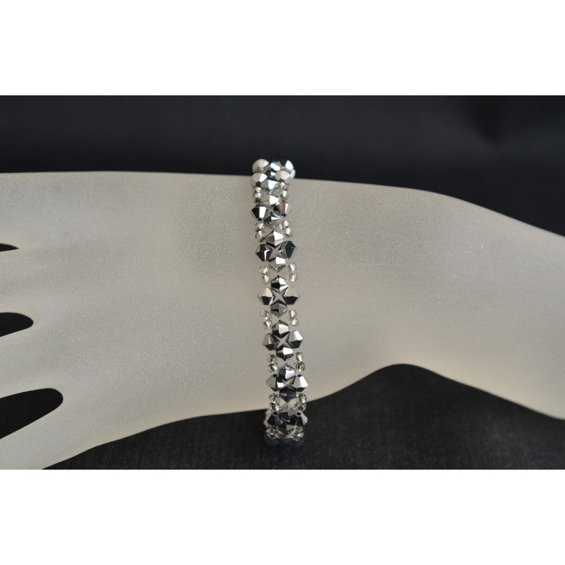 Crystal bracelet, light chrome crystal 2x