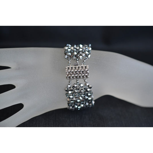 Crystal bracelet, extra large, light chrome ab2x