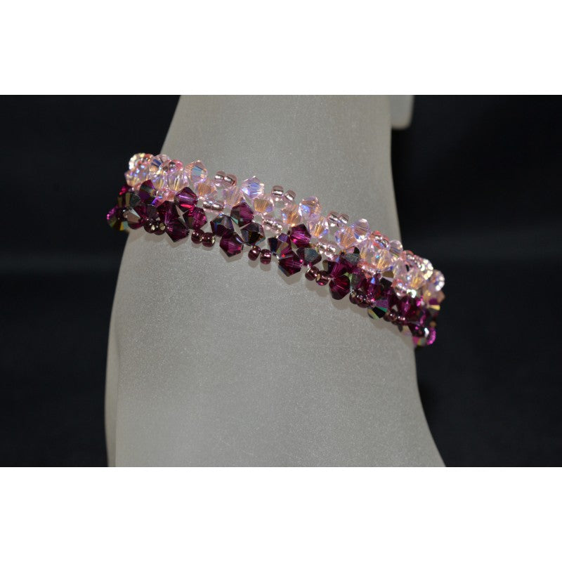 Crystal bracelet, fuschia electra, rosaline