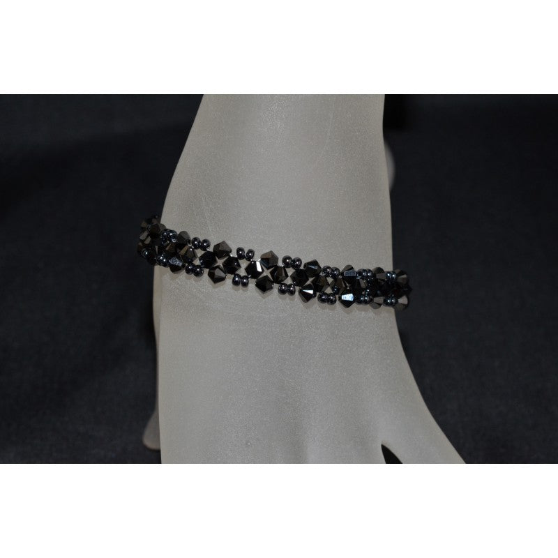 Crystal bracelet, hematite 2x