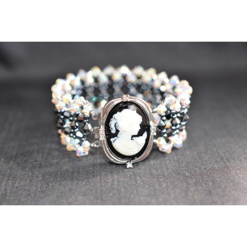 Bracelet cristal, hématite 2x, cristal ab2x