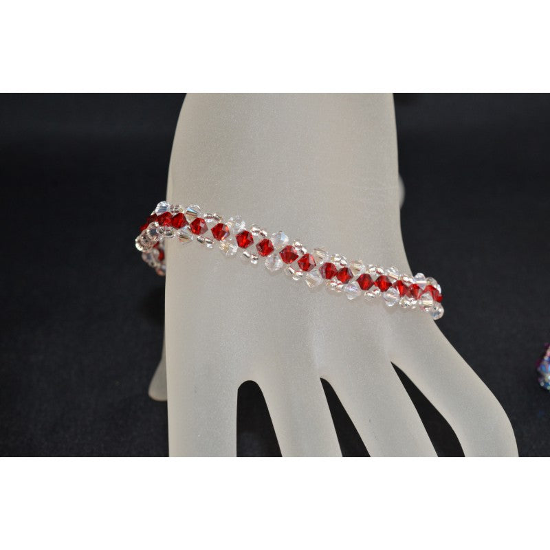 Crystal bracelet, light siam ab, moonlight crystal