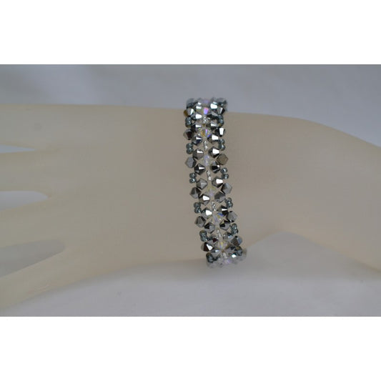 Bracelet cristal, manchette, light chrome 2x, cristal shimmer