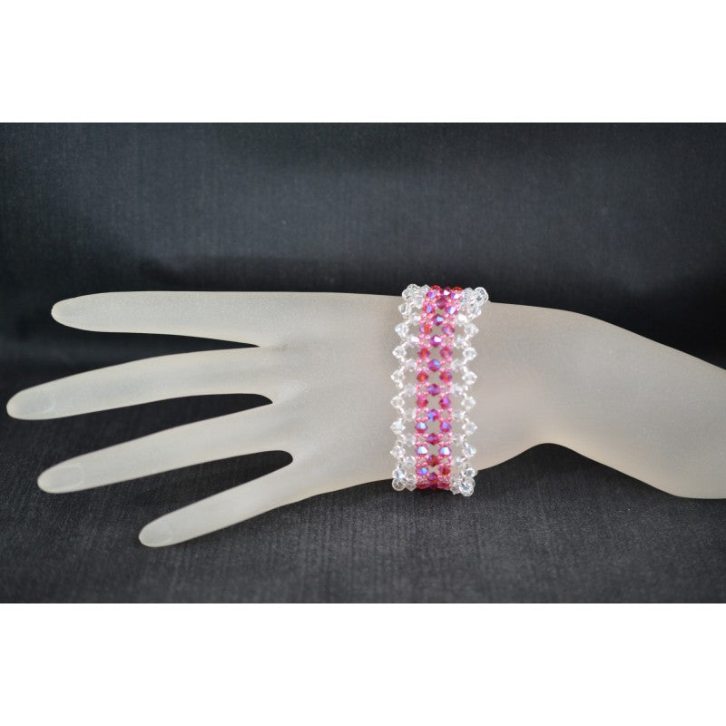 Crystal bracelet, pink ab2x, moonligth crystal, sumptuous, luxury