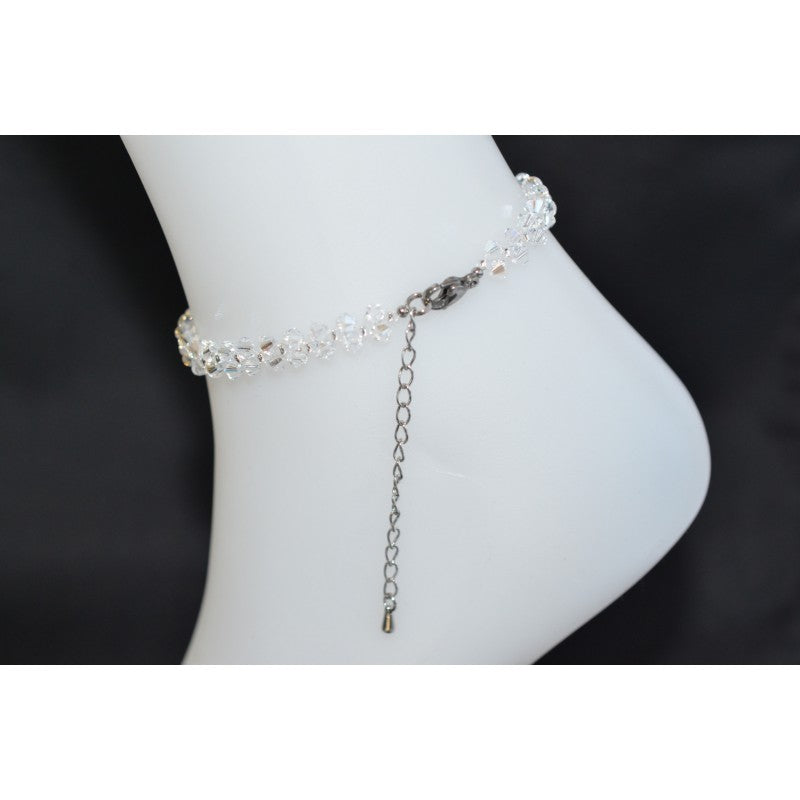 Bracelet de cheville en cristal, cristal moonlight