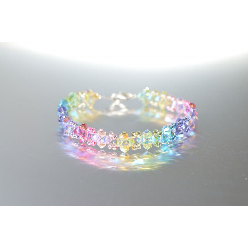 Bracelet en cristal, arc-en-ciel, multicolor