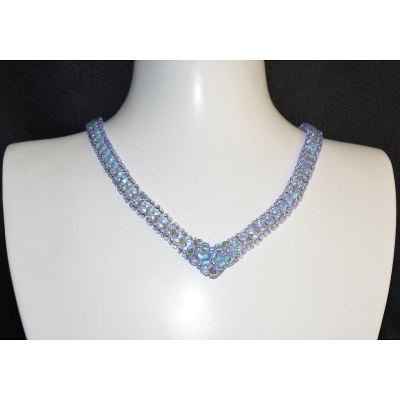 Necklace "river of sapphire" crystal light sapphire ab2x