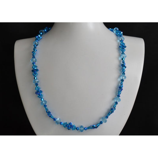 Crystal necklace, fashion jewelry, capri blue 2x, aquamarine, luxury accessory