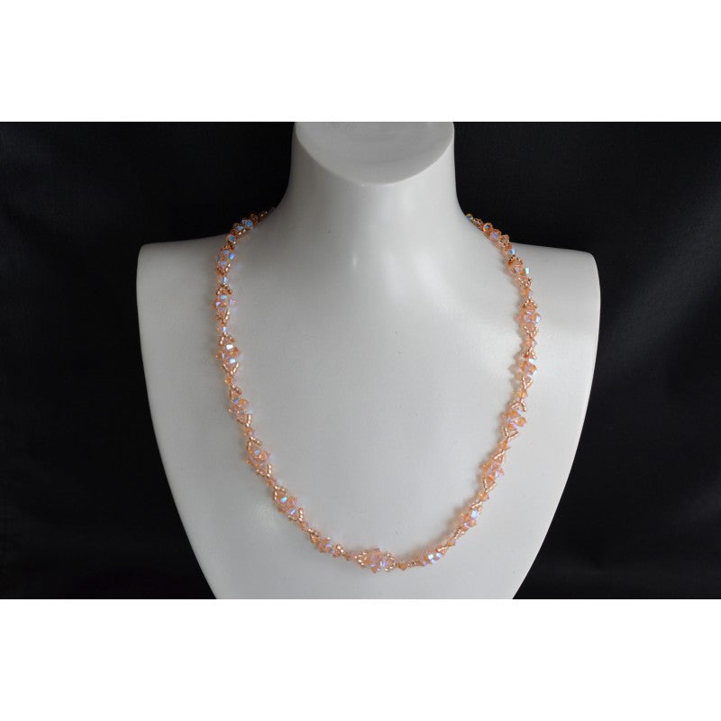 Crystal necklace, fashion jewelry, light peach ab2x