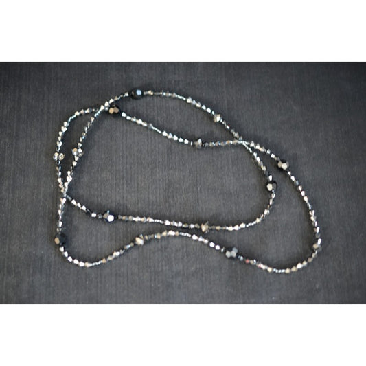 Crystal necklace, light chrome crystal ab2x, hematite 2x