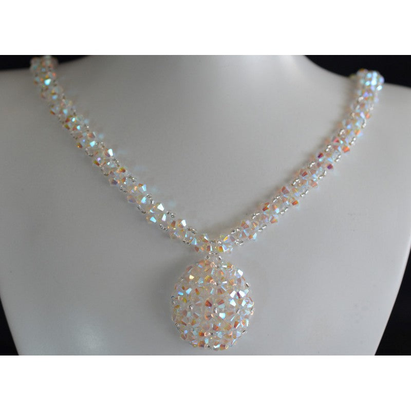 Collier en cristal, crystal ab2x, "Le Rayon de lumière"