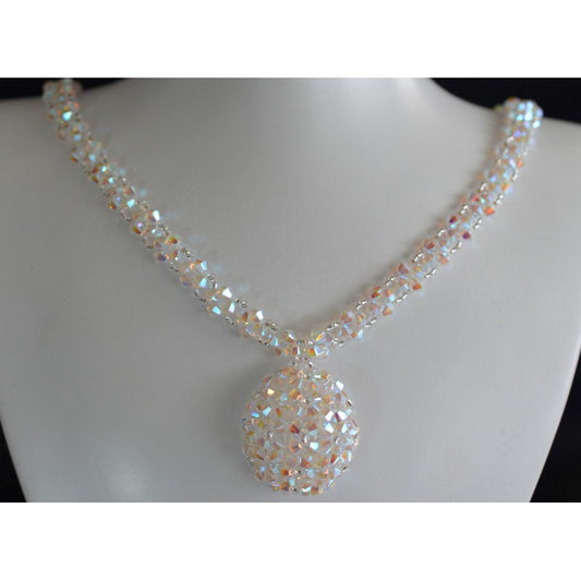 Crystal necklace, crystal ab2x, "The Ray of Light"