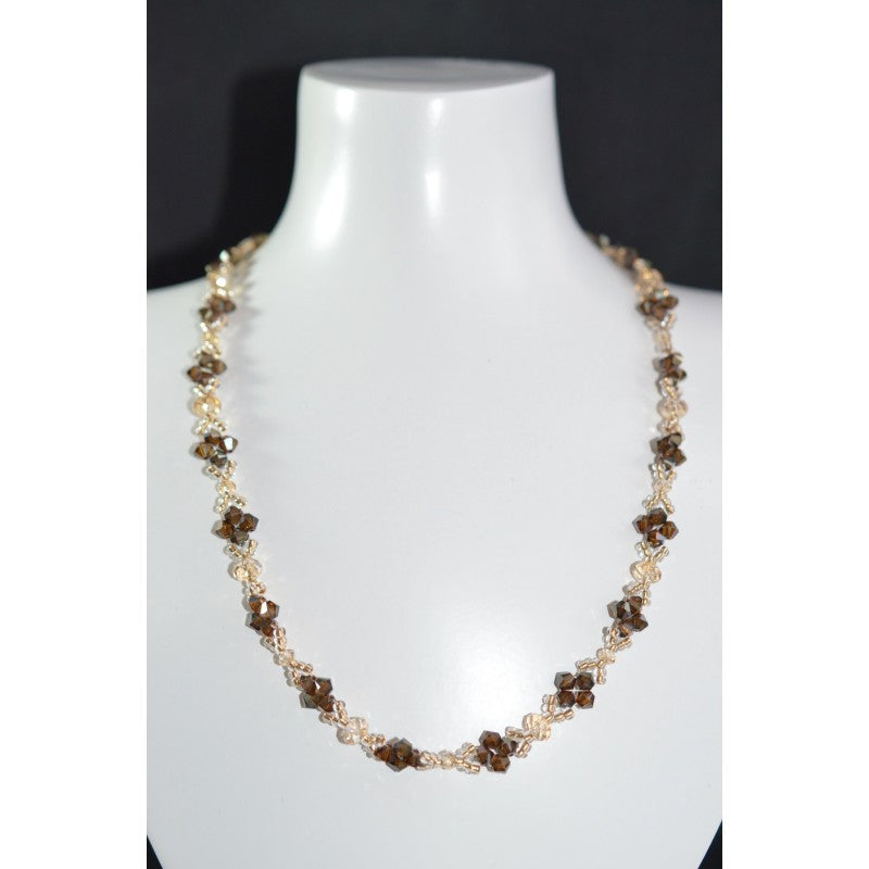 Crystal necklace, crystal golden shadow, bronze shade 2x