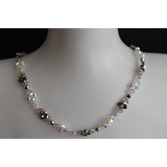Crystal necklace, crystal light chrome 2x, crystal ab2x, "Chrome"